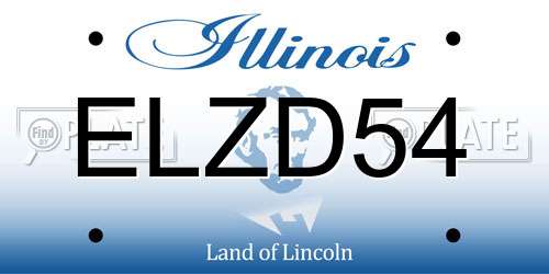 ELZD54 Illinois License Plate