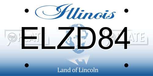 ELZD84 Illinois License Plate
