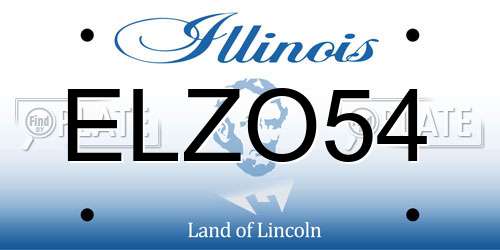 ELZO54 Illinois License Plate