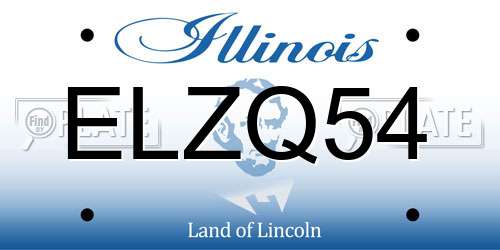 ELZQ54 Illinois License Plate
