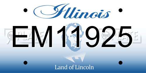 EM11925 Illinois License Plate