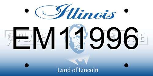 EM11996 Illinois License Plate