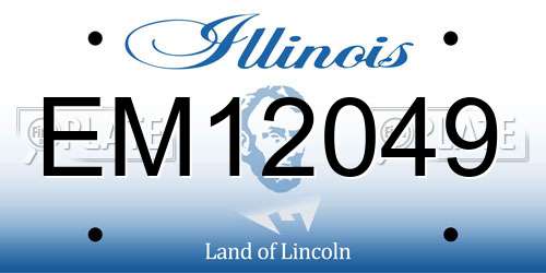 EM12049 Illinois License Plate