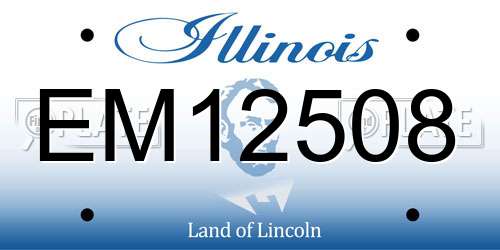 EM12508 Illinois License Plate