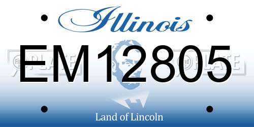 EM12805 Illinois License Plate