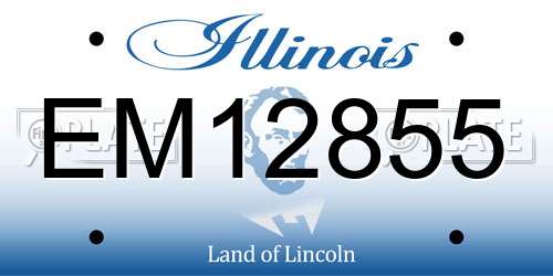 EM12855 Illinois License Plate