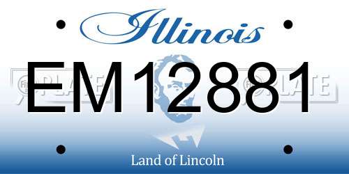 EM12881 Illinois License Plate
