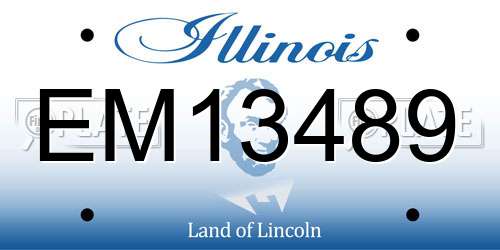 EM13489 Illinois License Plate
