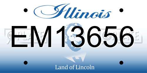 EM13656 Illinois License Plate