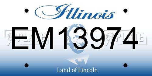 EM13974 Illinois License Plate