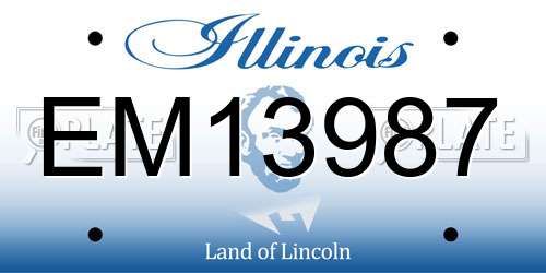 EM13987 Illinois License Plate