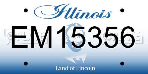 EM15356 Illinois License Plate