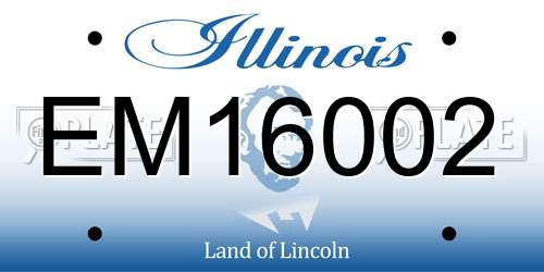 EM16002 Illinois License Plate