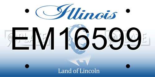 EM16599 Illinois License Plate