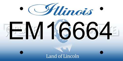 EM16664 Illinois License Plate