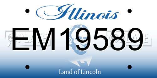 EM19589 Illinois License Plate