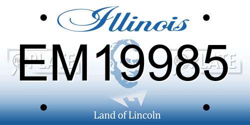 EM19985 Illinois License Plate