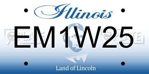 EM1W25 Illinois License Plate