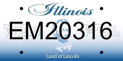 EM20316 Illinois License Plate