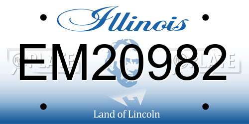 EM20982 Illinois License Plate
