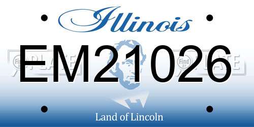 EM21026 Illinois License Plate