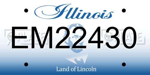 EM22430 Illinois License Plate