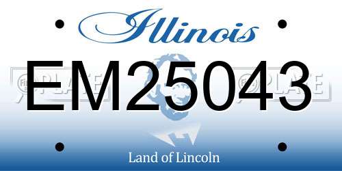 EM25043 Illinois License Plate