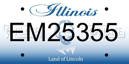 EM25355 Illinois License Plate