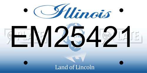 EM25421 Illinois License Plate