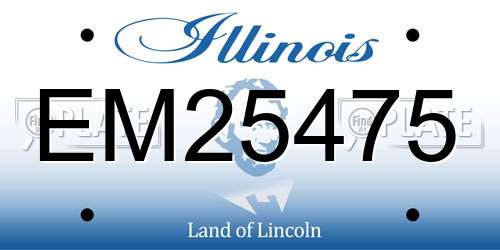 EM25475 Illinois License Plate