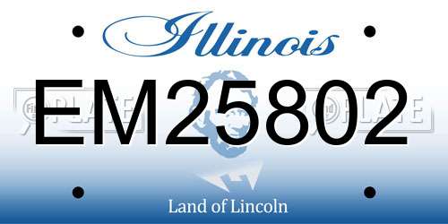EM25802 Illinois License Plate