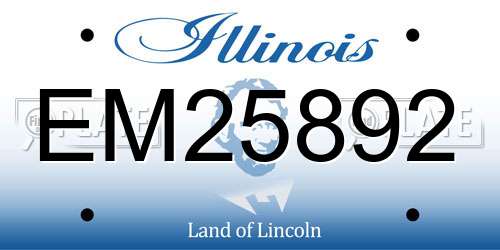 EM25892 Illinois License Plate