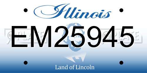 EM25945 Illinois License Plate