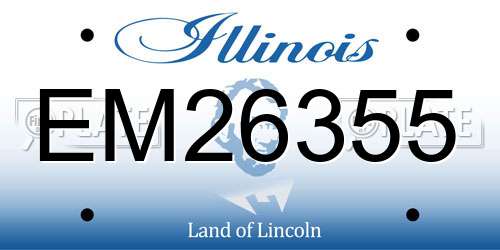 EM26355 Illinois License Plate