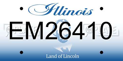 EM26410 Illinois License Plate