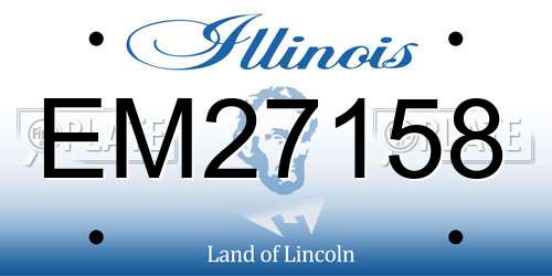 EM27158 Illinois License Plate