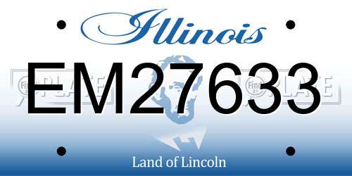 EM27633 Illinois License Plate