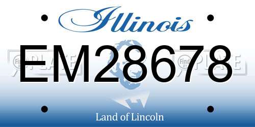 EM28678 Illinois License Plate