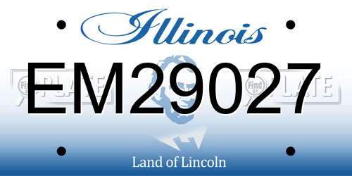 EM29027 Illinois License Plate