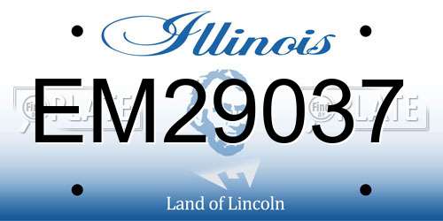 EM29037 Illinois License Plate