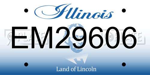 EM29606 Illinois License Plate