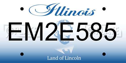 EM2E585 Illinois License Plate