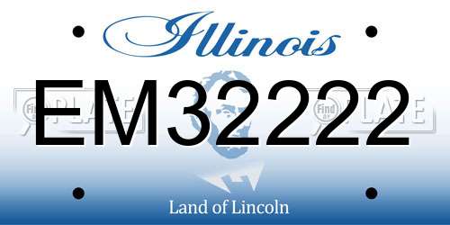 EM32222 Illinois License Plate