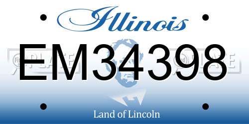 EM34398 Illinois License Plate