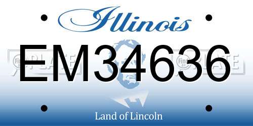 EM34636 Illinois License Plate