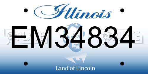 EM34834 Illinois License Plate