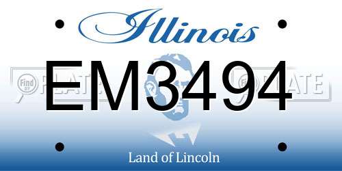 EM3494 Illinois License Plate