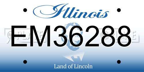 EM36288 Illinois License Plate