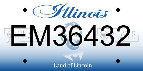 EM36432 Illinois License Plate