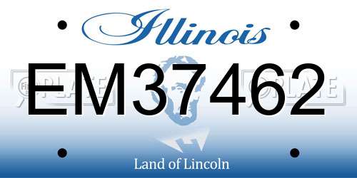 EM37462 Illinois License Plate